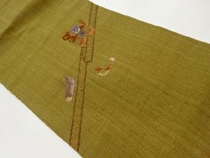 手織り紬汕頭相良刺繍玩具模様名古屋帯